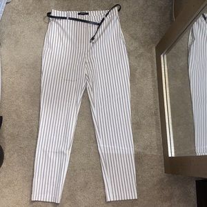 Forever 21 striped trousers with belt. Never worn size L